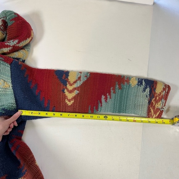 Ralph Lauren Womens Hand Knit Cardigan Sweater Vintage Southwestern Aztec Navajo - Picture 9 of 11